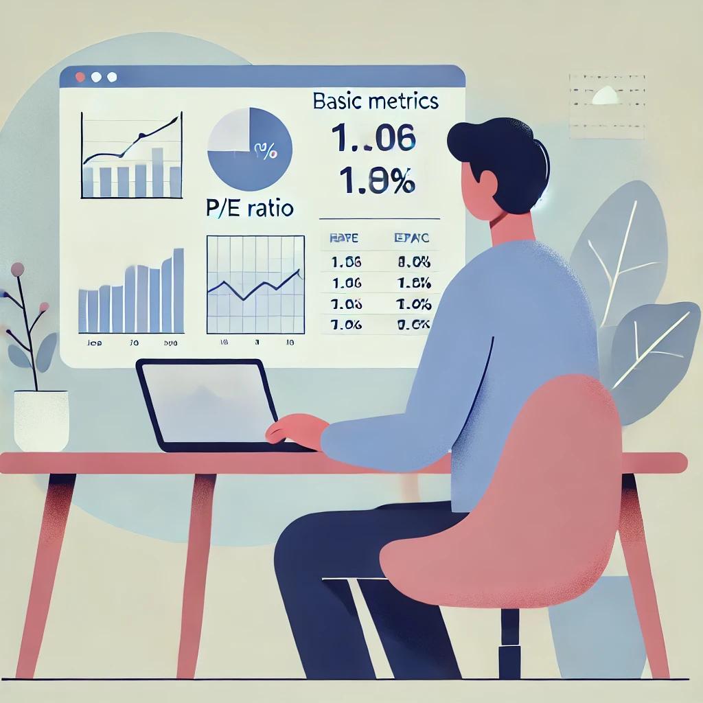 Image of stock market graphs with financial metrics overlay